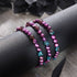 Violet Shadows | Bracelet en argent sterling 925 avec perles d'eau douce violettes et tête de mort en verre Firefly
